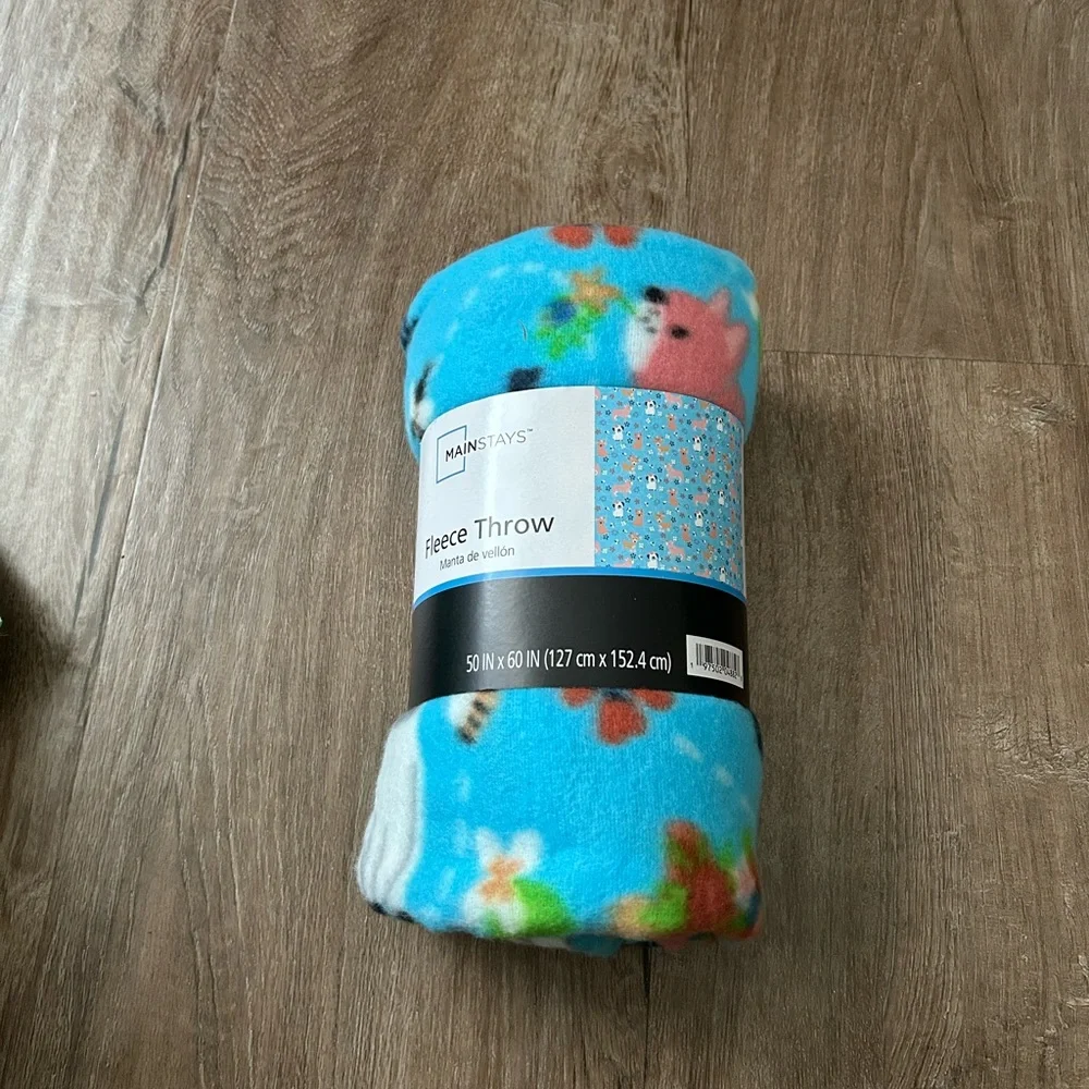 NWT Mainstays Colorful Fleece Throw Blanket